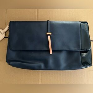 Large navy clutch